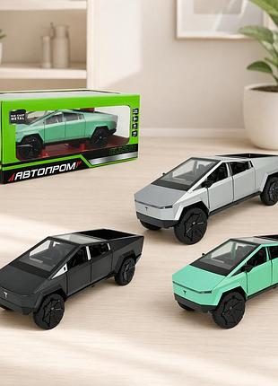 Машина мет. автопром арт. ap7725 1:24 tesla pickups, батар, светлая, звук, отверстие, короб. 28*16*12,8см