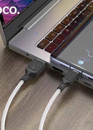 Дата кабель hoco x90 cool silicone usb to type-c (1m) white 4