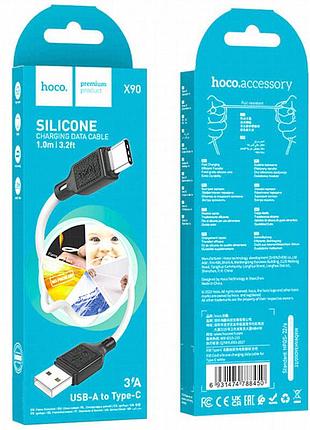 Дата кабель hoco x90 cool silicone usb to type-c (1m) white 5