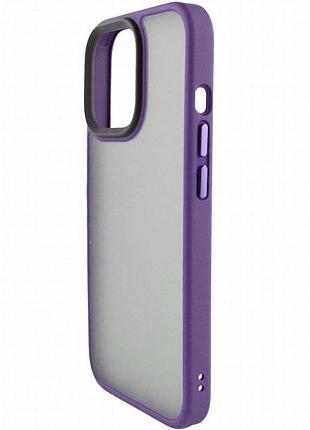 Tpu+pc чехол metal buttons для apple iphone 15 pro max (6.7") темно-фиолетовый / dark purple