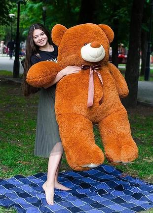 Великий плюшевий ведмедик коричневий "ветлі" 160 см, великий плюшевий ведмідь, велика м'яка іграшка 1.6 м