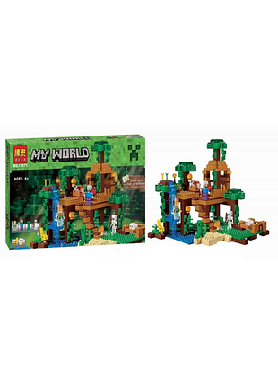 Конструктор майнкрафт minecraft будиночок на дереві в джунглях 718 bela 10471