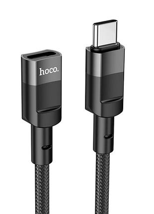 Кабель подовжувач hoco type-c male to type-c female. extension. ) black ( )