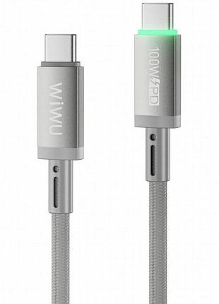 Дата кабель wiwu c084 maglink type-c to type-c 100w (1m) grey