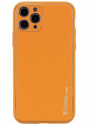 Кожаный чехол xshield для apple iphone 11 pro max (6.5") оранжевый / apricot