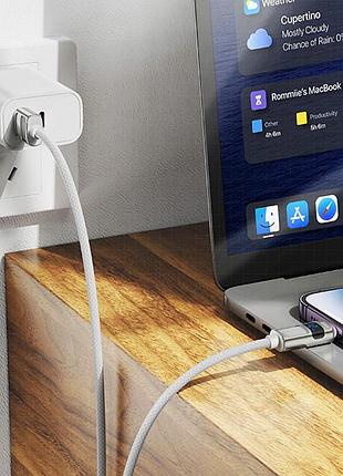 Дата кабель hoco u137 line with display usb to lightning 2.4a/12w (1.2m) white 4