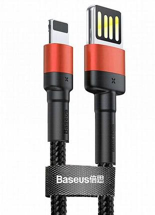 Дата кабель baseus cafule usb to lightning special edition 2.4a (1m) (calklf-g) черный / красный