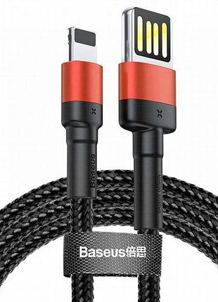 Дата кабель baseus cafule usb to lightning special edition 2.4a (1m) (calklf-g) черный / красный 2