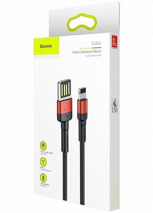 Дата кабель baseus cafule usb to lightning special edition 2.4a (1m) (calklf-g) черный / красный 6
