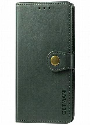 Кожаный чехол-книжка getman gallant (pu) для samsung galaxy a05 зеленый