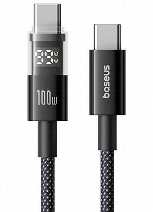 Дата кабель baseus display 2 type-c to type-c 100w (1m) (p10382702) cosmic black