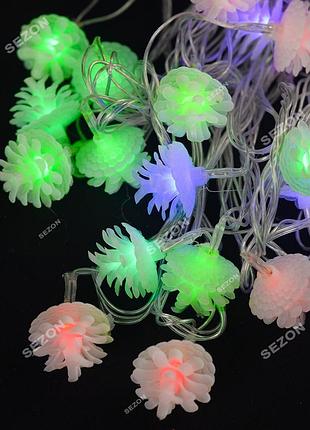 Фигурки led, "шишка", 5м+ переходник, мульти