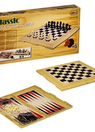 Набор настольных игр 3 в 1 (1666) шахматы, шашки, нарды, 28,8*28,8*1,7см