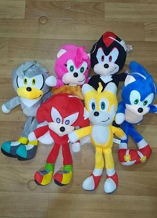 Мягкая игрушка соник (sonic) 28 см, эми роуз, наклз, сильвер,сонік ,шедоу, тейлз