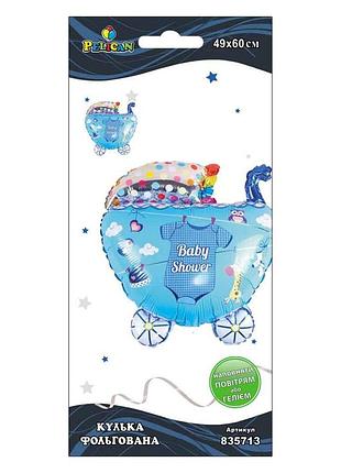 Кулька фольг. pelican, колясок на выписку для мальчика,60см (1шт)