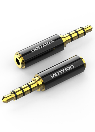 Аудіо перехідник vention. male to. female audio adapter black metal type ( ) ( )
