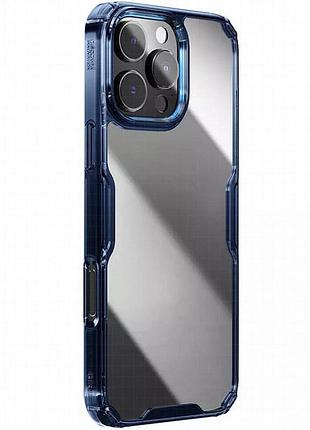 Tpu чехол nillkin nature pro series для apple iphone 16 pro (6.3") синий (прозрачный)