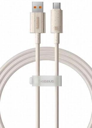 Дата кабель baseus habitat series fast charging usb to type-c 100w (2m) (p1036020) wheat pink