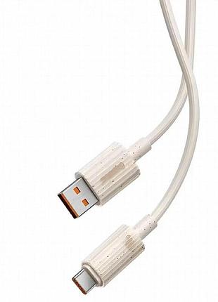 Дата кабель baseus habitat series fast charging usb to type-c 100w (2m) (p1036020) wheat pink 3