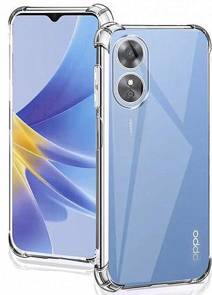 Tpu чехол getman ease logo усиленные углы full camera для oppo a38 / a18 бесцветный (прозрачный)