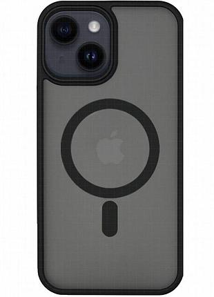 Tpu+pc чехол metal buttons with magnetic fit для apple iphone 14 plus (6.7") черный / black