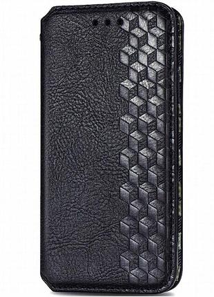 Кожаный чехол-книжка getman cubic (pu) для xiaomi redmi 9c черный