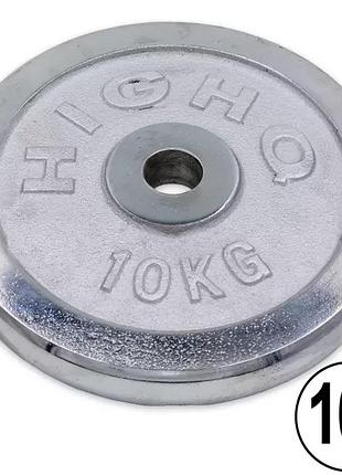 Блины (диски) для штанги, грифа, гантелей хромированные ga-1432-10k, 30 мм 10 кг