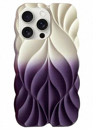 Tpu чехол leaf для apple iphone 15 pro max (6.7") white / purple