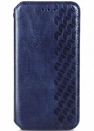 Кожаный чехол-книжка getman cubic (pu) для xiaomi redmi note 10 5g / poco m3 pro синий