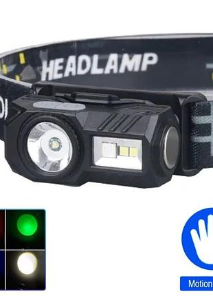 Ліхтар налобний ), motion sensor, li-ion акумулятор, магніт, кліпса, зп type-c, box