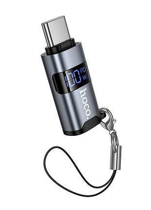 Перехідник hoco c male to usb female otg transparent adapter black ( )