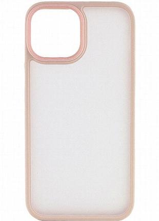 Tpu+pc чехол metal buttons для apple iphone 15 (6.1") розовый / pink