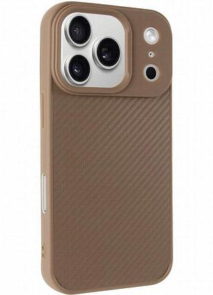 Tpu чехол carbon protective with magnetic fit для apple iphone 17 pro (6.3") coffee