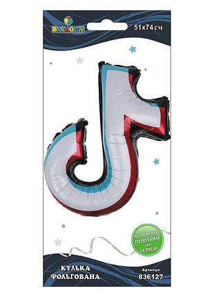 Кулька фольг. знак tiktok, 74см (1шт)
