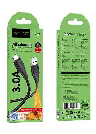 Кабель hoco bien silicone charging data cable type-c black ( ) 2