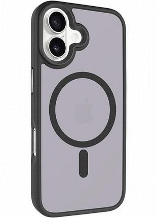 Tpu+pc чехол metal buttons with magnetic fit для apple iphone 17 (6.3") черный / black