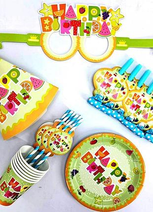 Праздничный набор нарру birhday фрукты, единиц
