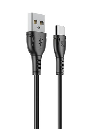 Кабель wibrand boa pvc charging data cable type-c black (wi. )