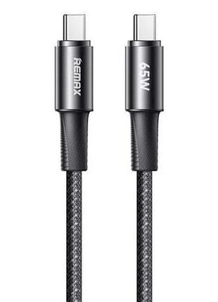 Кабель remax windspeed series fast charging aluminum alloy braided data cable. (c-c) - black ( )