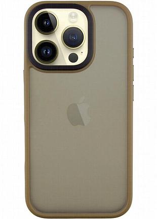 Tpu+pc чехол metal buttons для apple iphone 16 pro (6.3") золотой / gold