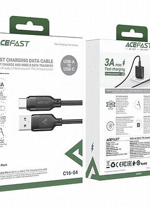Дата кабель acefast c16-04 usb to type-c 3a (1.2m) black 5