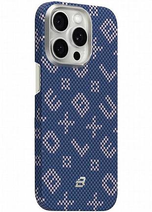 Tpu+pc чехол blueo gilded tactile woven with magnetic fit для apple iphone 15 pro (6.1") blue