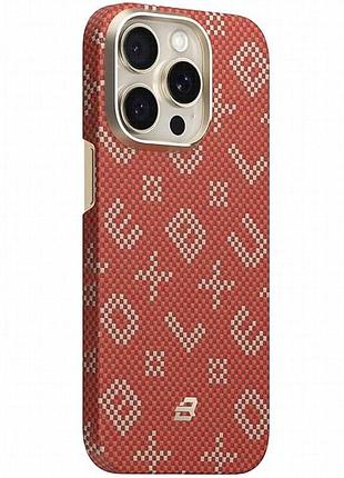 Tpu+pc чехол blueo gilded tactile woven with magnetic fit для apple iphone 15 pro (6.1") red
