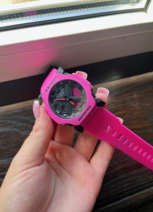 Годинник casio g-shock ga-2300-4a — рожевий аналогово-цифровий чоловічий годинник, спортивний, ударостійкий