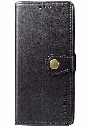 Кожаный чехол-книжка getman gallant (pu) для tecno spark 10 черный