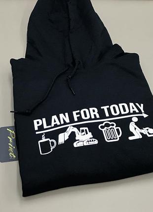 Мужская\ женская толстовка\ худи "plan for today".