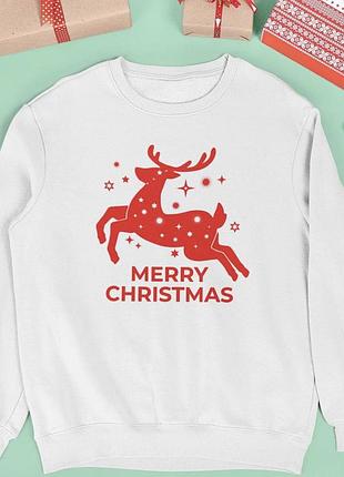 Новогодний свитшот с оленем merry christmas.