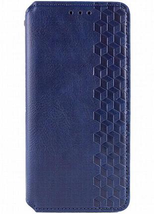 Кожаный чехол-книжка getman cubic (pu) для motorola moto g56 5g синий