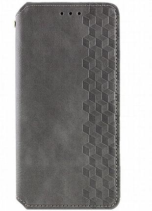 Кожаный чехол-книжка getman cubic (pu) для samsung galaxy a27 серый