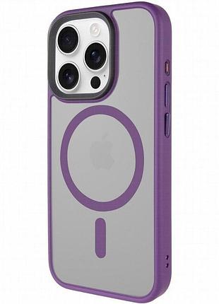 Tpu+pc чехол metal buttons with magnetic fit для apple iphone 16 pro max (6.9") темно-фиолетовый / dark purple